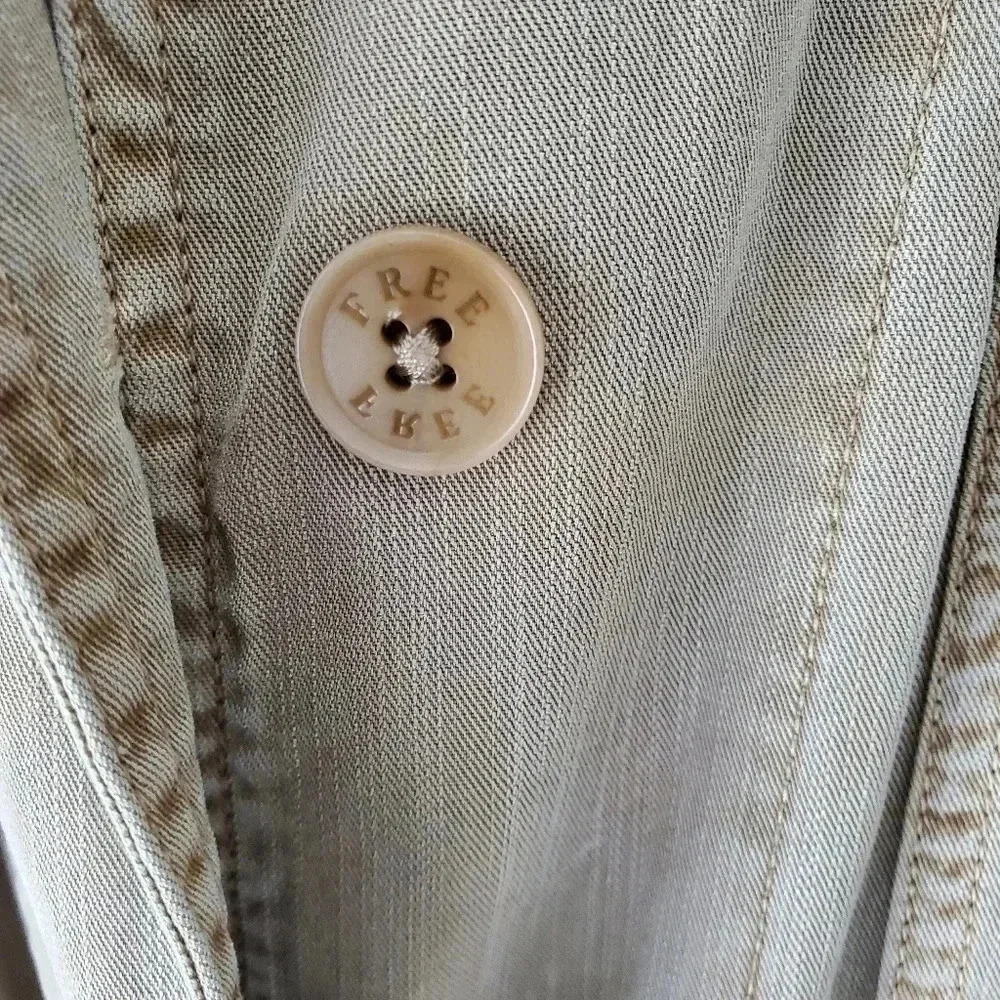 Aritzia Wilfred Lyocell Cotton Trench Coat Tan Belted Lightweight Minimalist - Picture 9 of 13